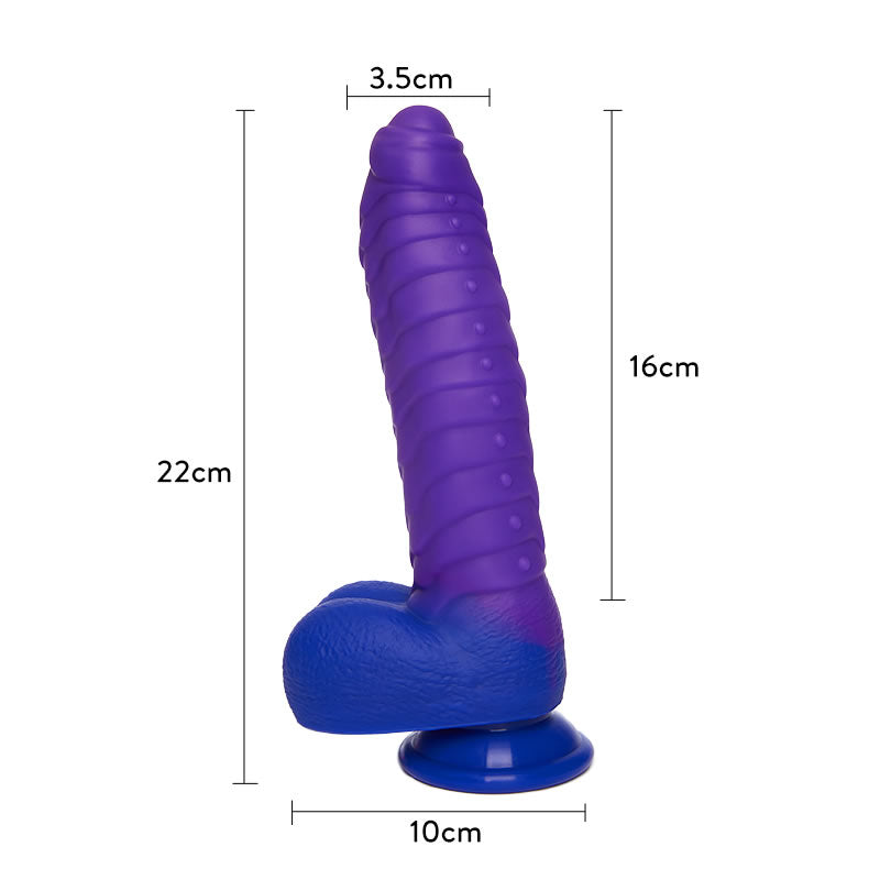 Realistyczne dildo 3 teleskopowe 5 wibrujące ogrzewanie - 22,5 cm