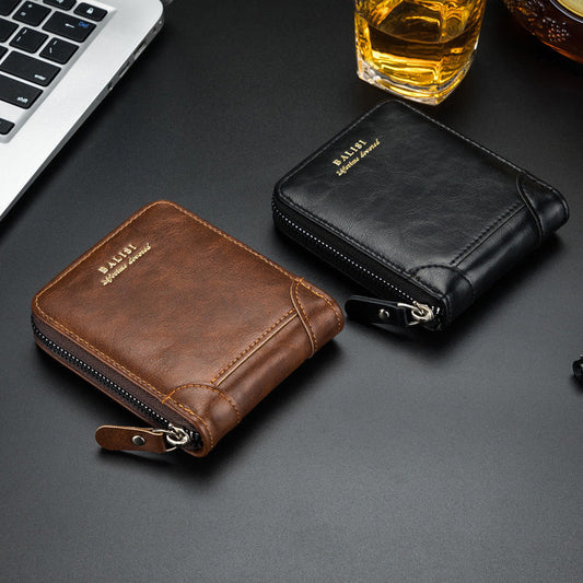 Portfele męskie Vintage Brown Leather Credit Business Card Holders